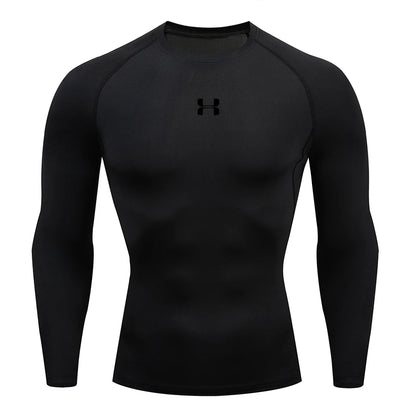 Men’s Compression Running T-Shirt – Long Sleeve Athletic Gym Top