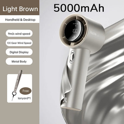 JISULIFE™ Travel Fan – 100 Speeds | LED Display | USB Rechargeable