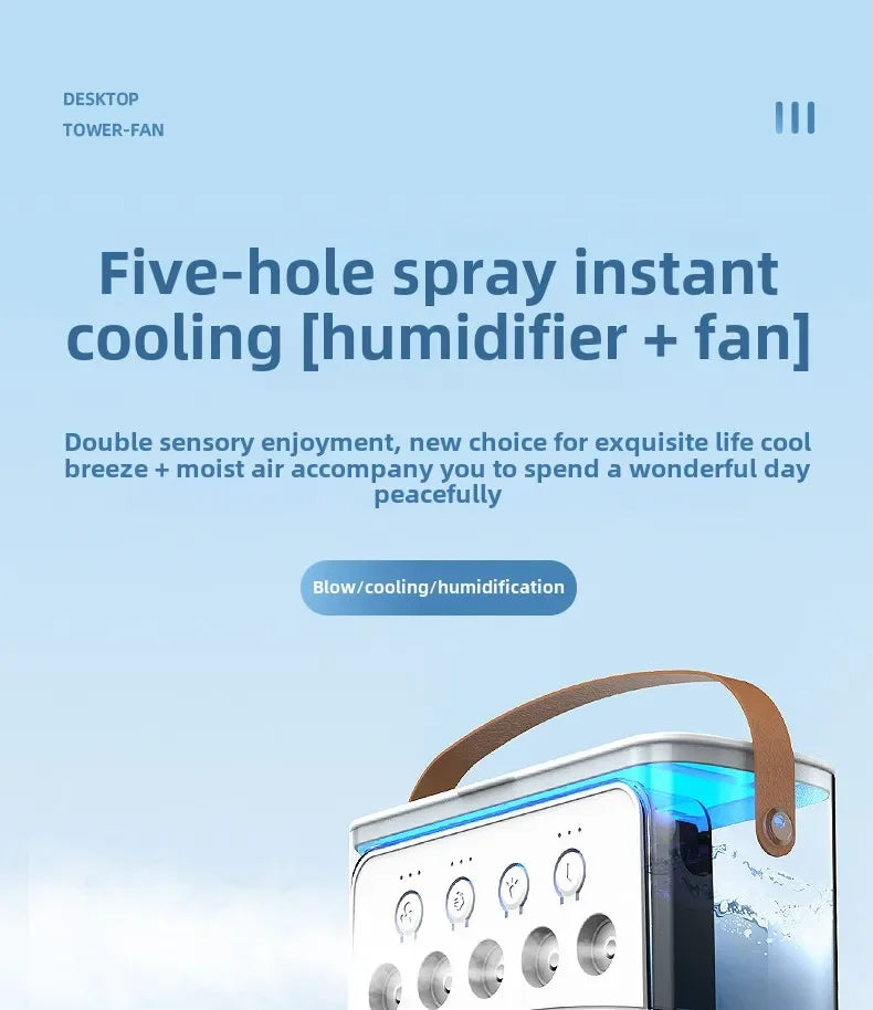Portable 3 In 1 Fan Air Cooler LED Night Lights